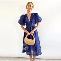 Kraie - Robe midi motif carré