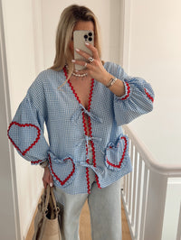 Clinquante - Blouse vintage avec poche en cœur