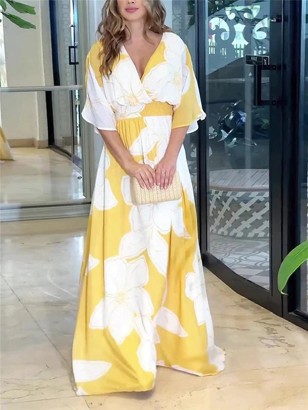 Plumeria - Robe longue florale