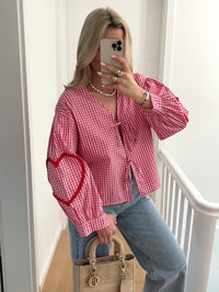 Clinquante - Blouse vintage avec poche en cœur